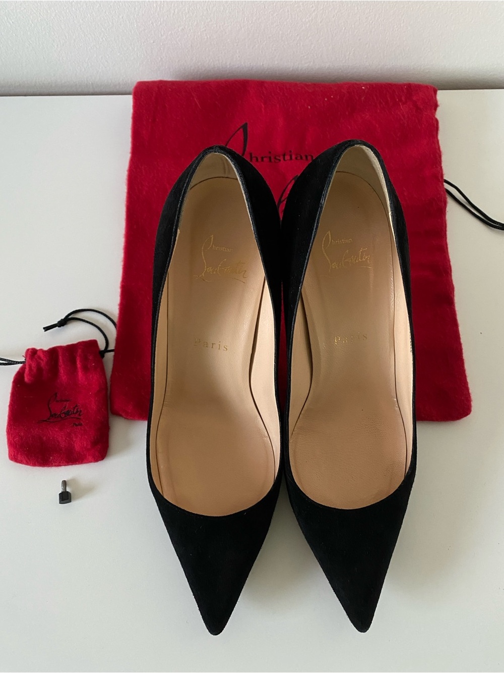 🇮🇹 Christian Louboutin | Kate Black Suede 85mm Pump Size 37